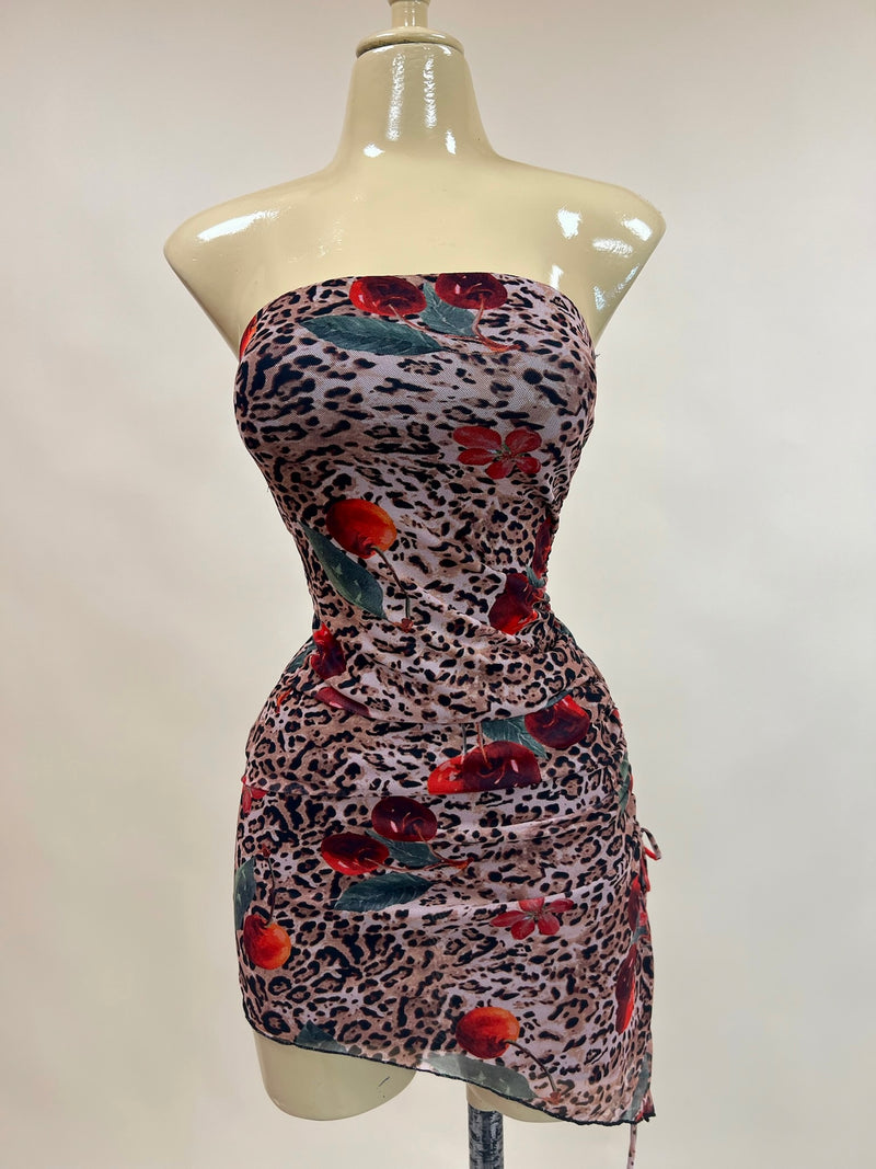 LEOPARD CHERRY DRESS