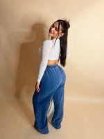 TERRY WIDE LEG PANTS