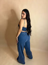 TERRY WIDE LEG PANTS